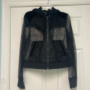 EUC. S. Edelman mesh and velvet zip up hoodie
